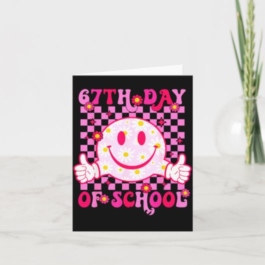 67th Day Of School Vibes 67 Meme Cute Smile Face T Karte (Vorderseite)