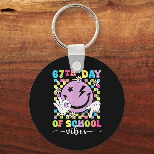 67th Day Of School Vibes Funny Six Seven 67 Meme S Schlüsselanhänger (Vorderseite)