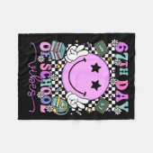 67th Day Of School Vibes Groovy Retro 100 Days Of Fleecedecke (Vorderseite (Horizontal))