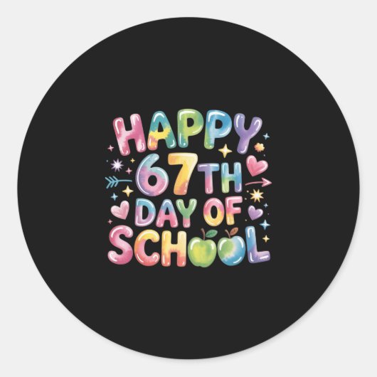 67th Days Of School Funny 67 Meme Teacher  Runder Aufkleber (Vorderseite)