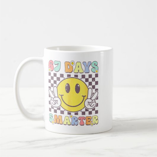 67th Days Smarter Smile Face 67 Days School Teache Kaffeetasse (Links)