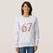 67th Romantic Heart Number Valentine's Sweatshirt (Vorne ganz)