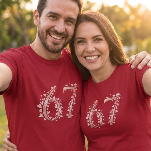67th Romantic Heart Number Valentine's  T-Shirt