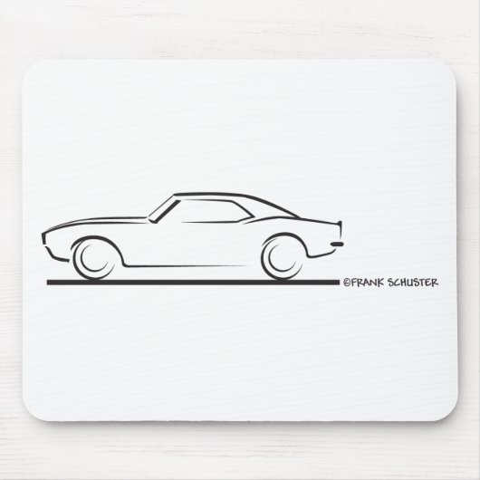 68 Camaro Hardtop Schwarz Mousepad (Vorne)