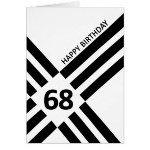 68. Diagonal Black Line Design Geburtstag