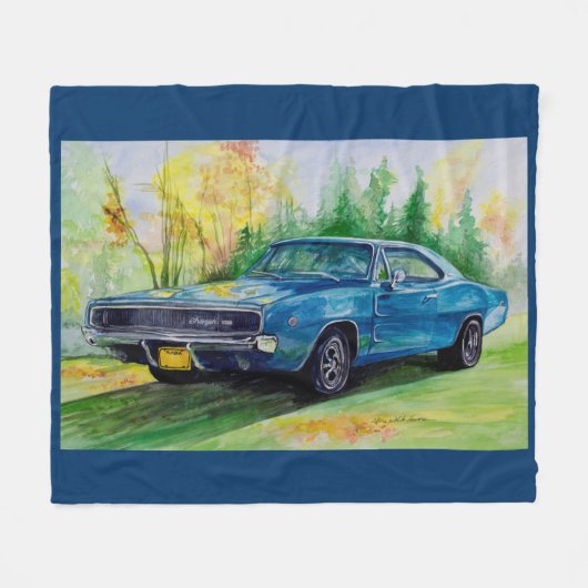 68 Dodge-Ladegerät-Fleece-Decke Fleecedecke (Vorderseite (Horizontal))