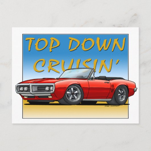 68 Feuervogelrot konvertierbar Postkarte (Vorderseite)