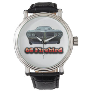 68 Firebird Vintage lederner Bügel-Uhr Armbanduhr