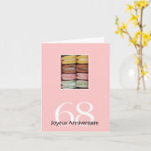 68. Französisch Geburtstag Macaron-Joyeux Annivers Karte (Gelbe Blume)