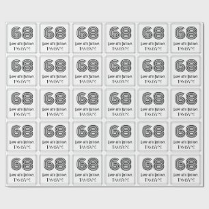 68. Geburtstag: Art Deco Inspiriert Stil "68" + Na Geschenkpapier