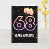 68. Geburtstag Ballons und Confetti Karte (Gelbe Blume)