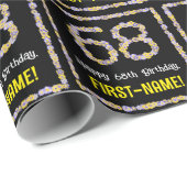 68. Geburtstag: Blumennummer, Individuelle Name, B Geschenkpapier (Rolleneckpunkt)