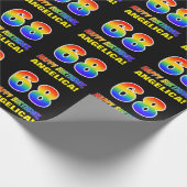 68. Geburtstag: Bold, Fun, Simple, Rainbow 68 Geschenkpapier (Ecke)