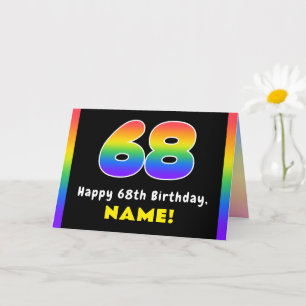 68. Geburtstag: Farbiger Regenbogen # 68, Individu Karte