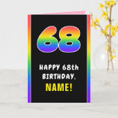 68. Geburtstag: Farbiger Regenbogen # 68, Individu Karte (Gelbe Blume)