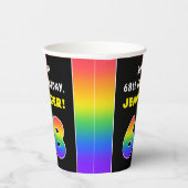 68. Geburtstag: Farbiger Regenbogen # 68, Individu Pappbecher (Rechts)