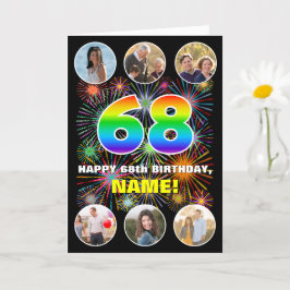 68. Geburtstag: Fun Rainbow #, Individuelle Name & Karte