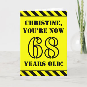 68. Geburtstag: Fun Stencil Style Text, Individuel Karte