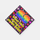 68. Geburtstag: Loving Hearts Pattern, Regenbogen  Serviette (Ecke)