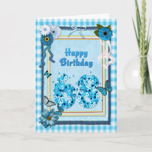 68. Geburtstag mit Scrapbook-Effekt Karte