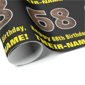 68. Geburtstag: Name & Imitate HolzkörnPattern "68 Geschenkpapier (Rolleneckpunkt)
