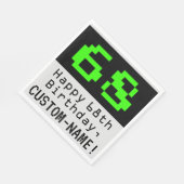 68. Geburtstag - Nerdy / Geeky Style "68" & Name Serviette (Ecke)