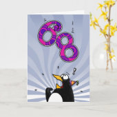 68. Geburtstag - Pinguin-Überraschungs-Karte Karte (Gelbe Blume)