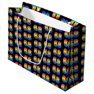 68. Geburtstag: Spaßiges Regenbogen-Event Nummer 6 Große Geschenktüte