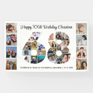 68. Geburtstagsfeier Nummer 68 Fotocollage Banner