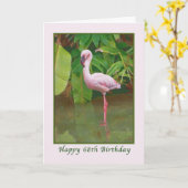 68. Geburtstagskarte mit rosa Flamingo Karte (Gelbe Blume)
