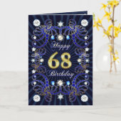 68. Geburtstagskarte mit vielen Juwelen Karte (Gelbe Blume)