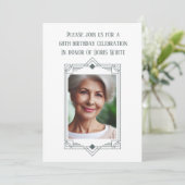 68. Geburtstagspartei Custom Foto Frame Einladung (Stehend Vorderseite)