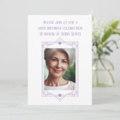 68. Geburtstagspartei Custom Foto Frame Einladung (Stehend Vorderseite)