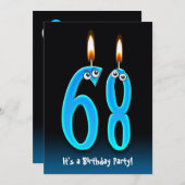 68. Geburtstagsparty Einladung (Vorne/Hinten)