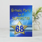 68. Geburtstagsparty Einladung für einen Superstar (Stehend Vorderseite)