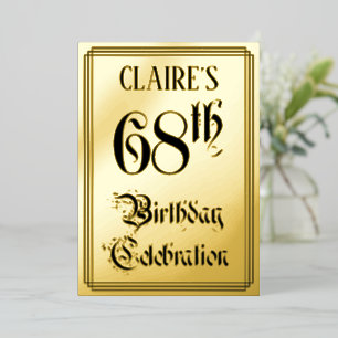 68. Geburtstagsparty — Elegantes Script + Individu Folieneinladung