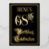 68. Geburtstagsparty - Extravagantes Drehbuch und Folieneinladung (Vorderseite)