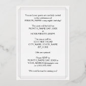 68. Geburtstagsparty - Extravagantes Drehbuch und Folieneinladung (Rückseite)