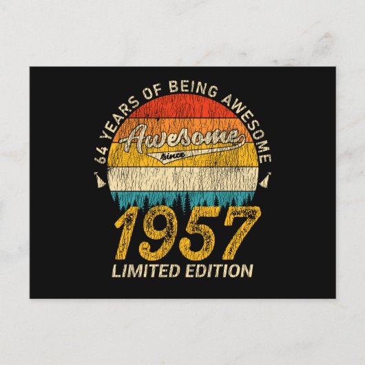 68 Jahre alt 1957 Retro Phantastisch 68. Geburtsta Postkarte (Vorderseite)