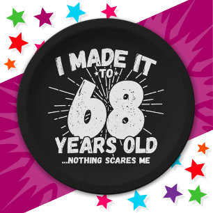 68 Jahre alt Sarcastic Meme Funny 68. Geburtstag Pappteller