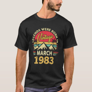 68 Jahre alt werden Vintage März 1983 43. Geburtst T-Shirt