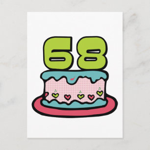 68-jähriger Geburtstagskuchen Postkarte
