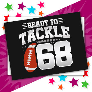 68-jähriger Tackle-Fußballparty 68. Geburtstag Postkarte