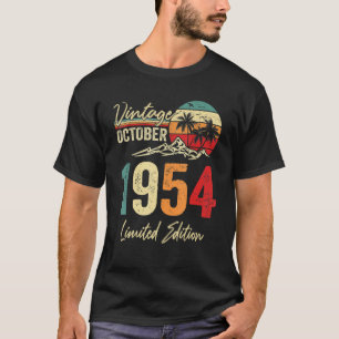 68 Yr Vintager Oktober 1954 68. Geburtstag T-Shirt