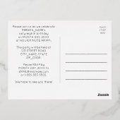 68th Birthday Party ~ Art Deco Style “68” + Name Folie Einladungspostkarte (Rückseite)