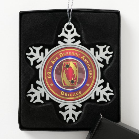 69. Brigade der Luftwaffenartillerie Schneeflocken Zinn-Ornament (Box)