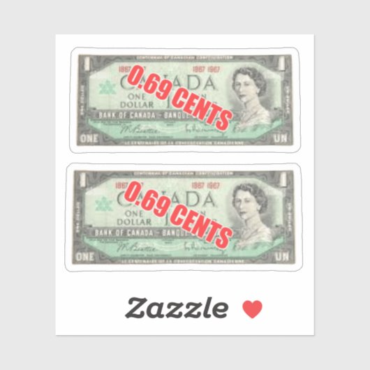 69 Cent Aufkleber (Blatt)