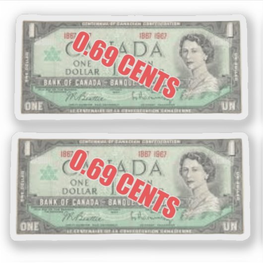 69 Cent Aufkleber (Vorderseite)