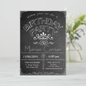 69. Chalkboard Geburtstagsfeier Einladung (Stehend Vorderseite)