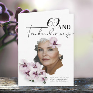 69 & Fabulous Orchideen-Foto-Geburtstagskarte Karte